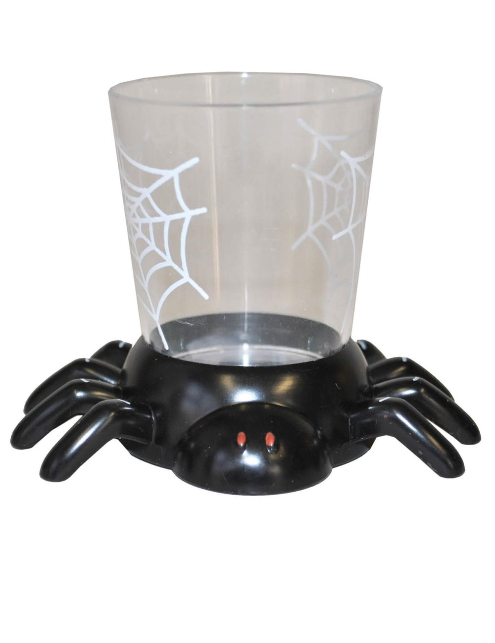 Pahar cu păianjen pentru halloween, transparent și negru, cu suport păianjen