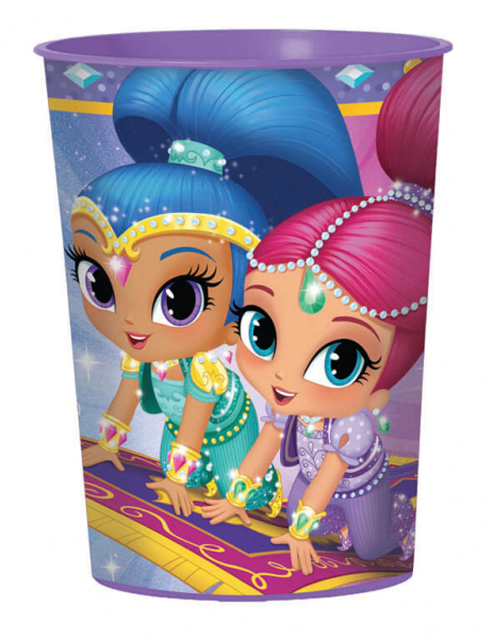 Gobelet en plastique Shimmer et Shine pour enfant violet de 455 ml