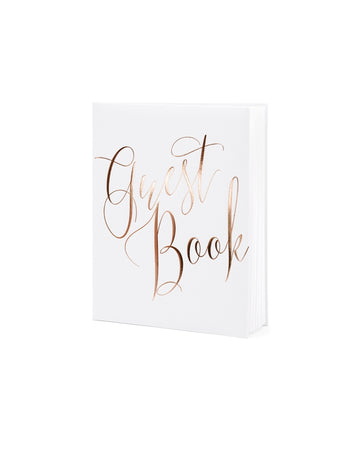 Guest book pour mariage blanc et rose gold