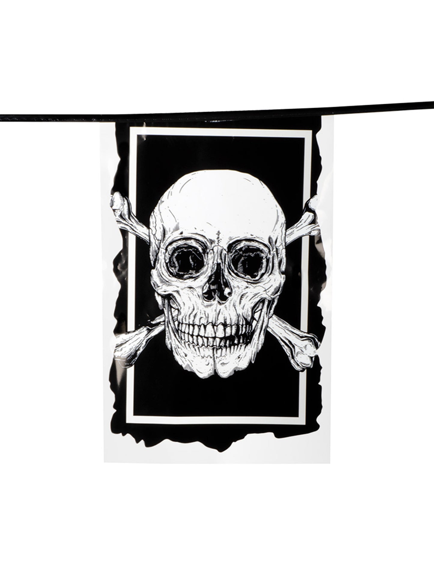 Garland 10 steaguri din plastic Pirate Jolly Roger 30 x 20 cm