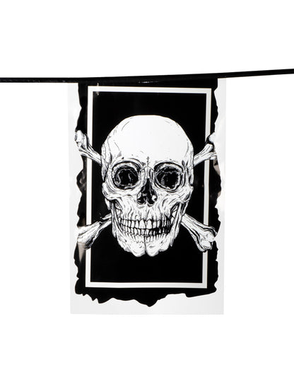 Garland 10 steaguri din plastic Pirate Jolly Roger 30 x 20 cm