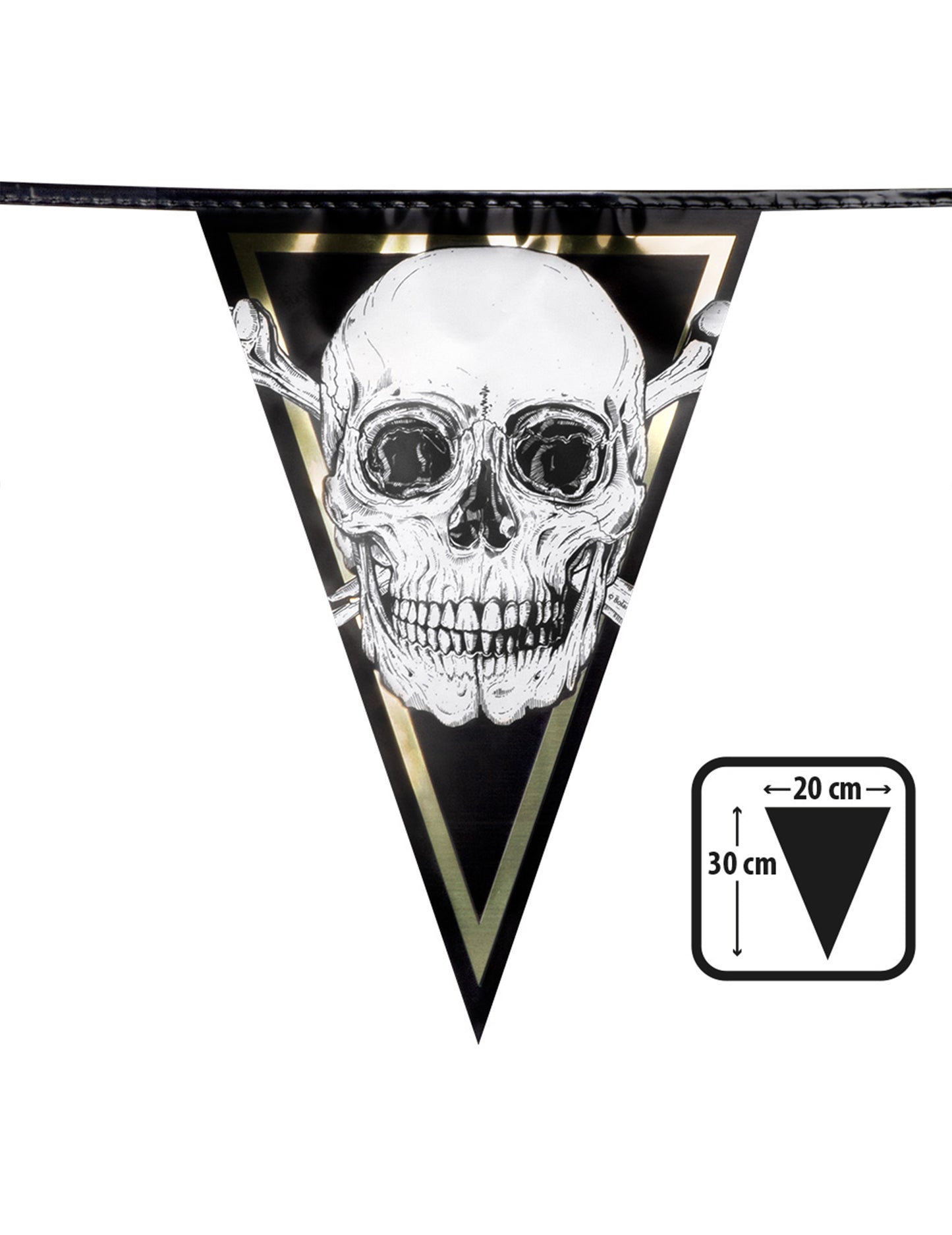 Garland 10 Pirat de plastic din plastic Jolly Roger 30 x 20 cm