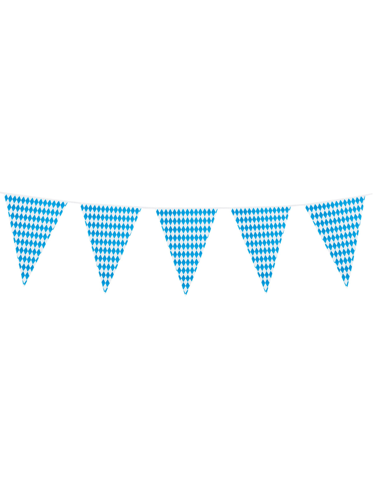 Guirlande de fanions à losanges pour décoration bleue et blanche