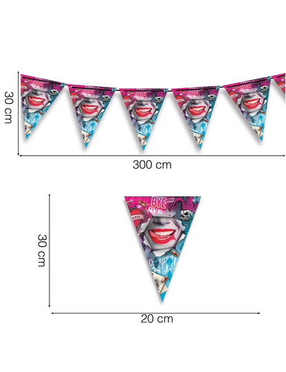 Garland în Fanions Fată periculoasă 300 cm