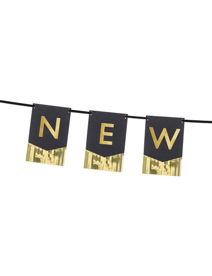 An Nou fericit negru și sau 135 cm Pennant Garland
