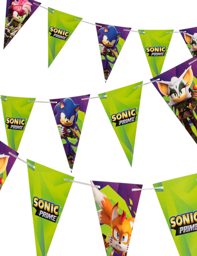 Guirlande à fanions Sonic Prime verte et multicolore