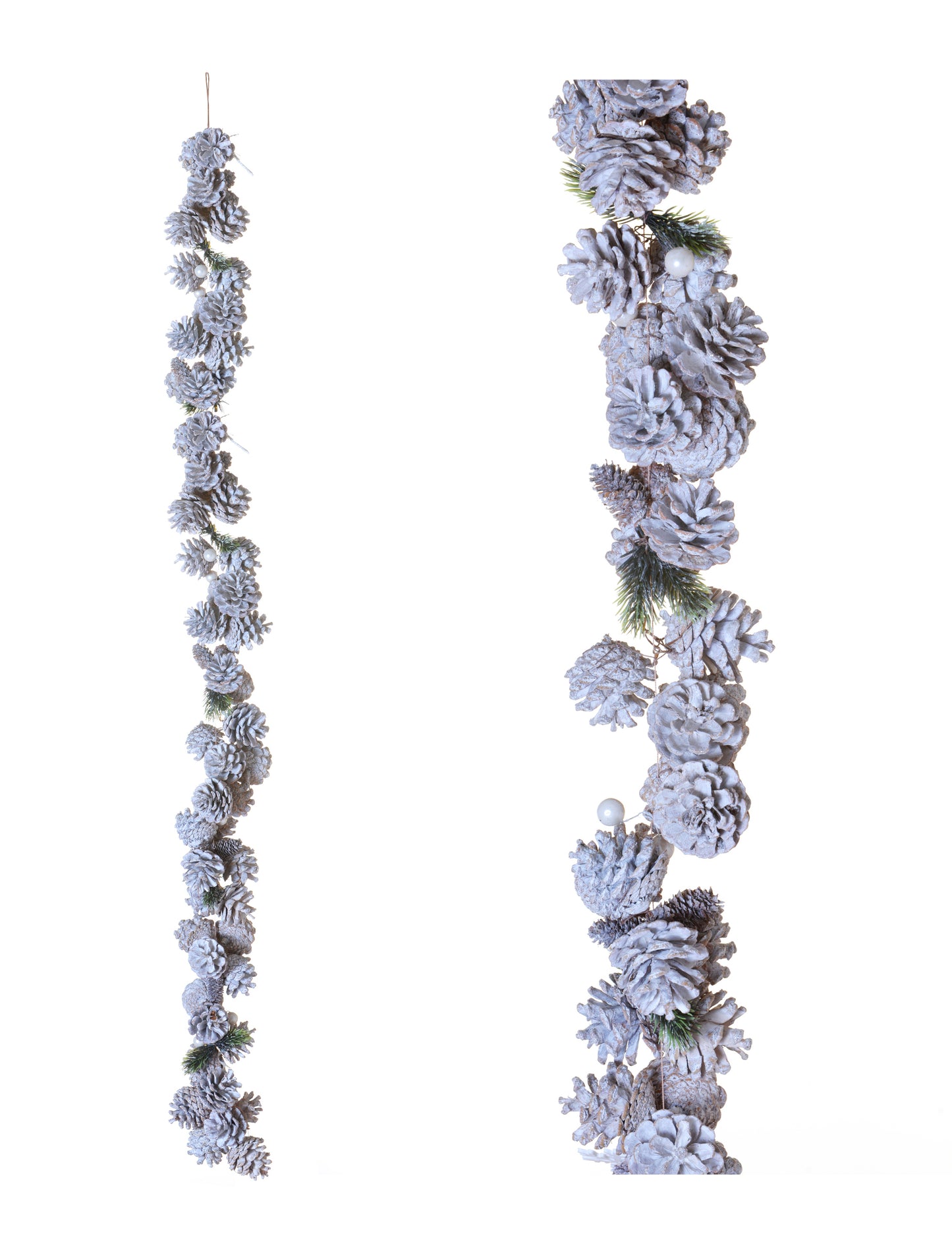 Ghirlandă cu conuri de pin înghețate 120 cm 
