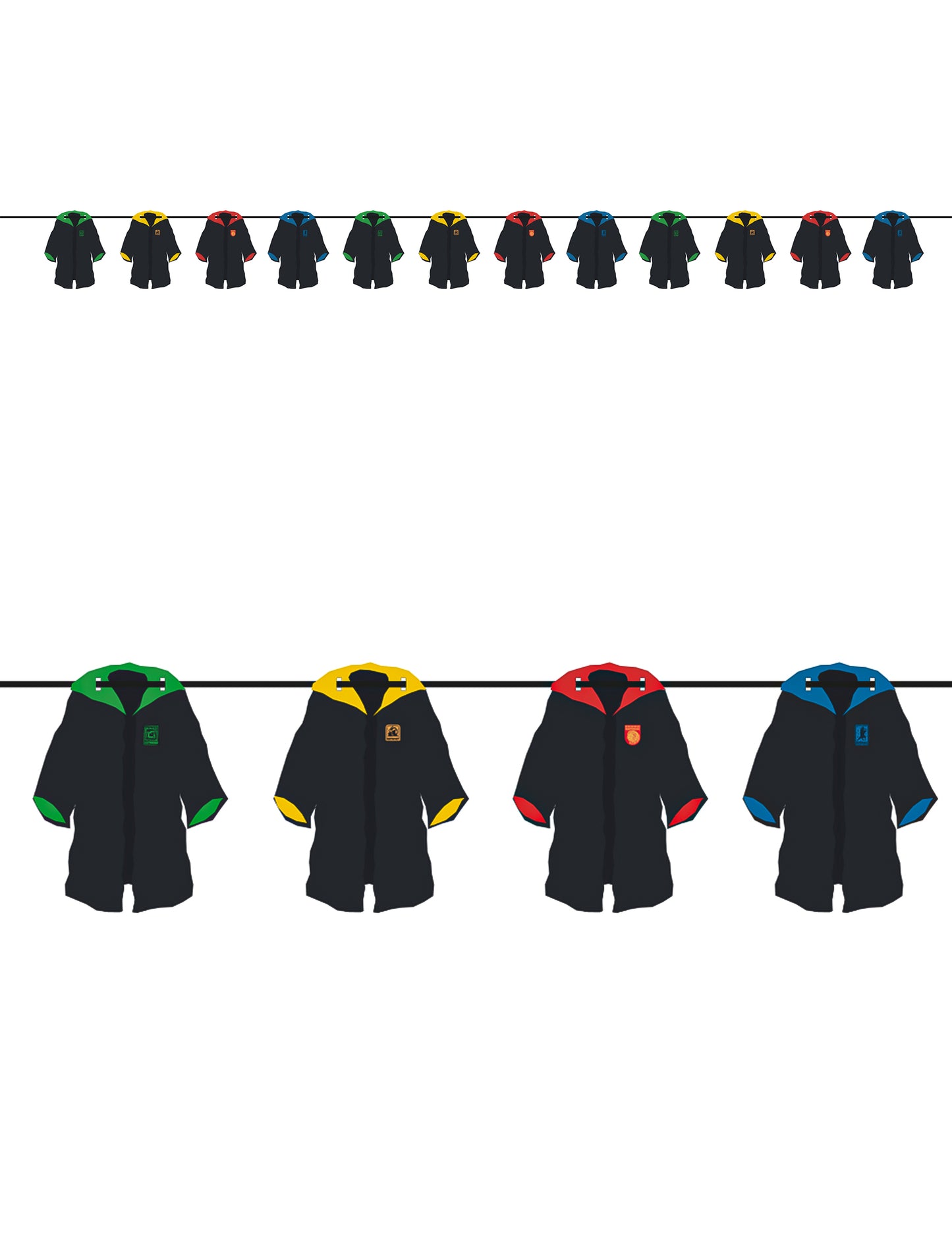 Ghirlandă Blazoane Case Harry Potter™ 3,6 m
