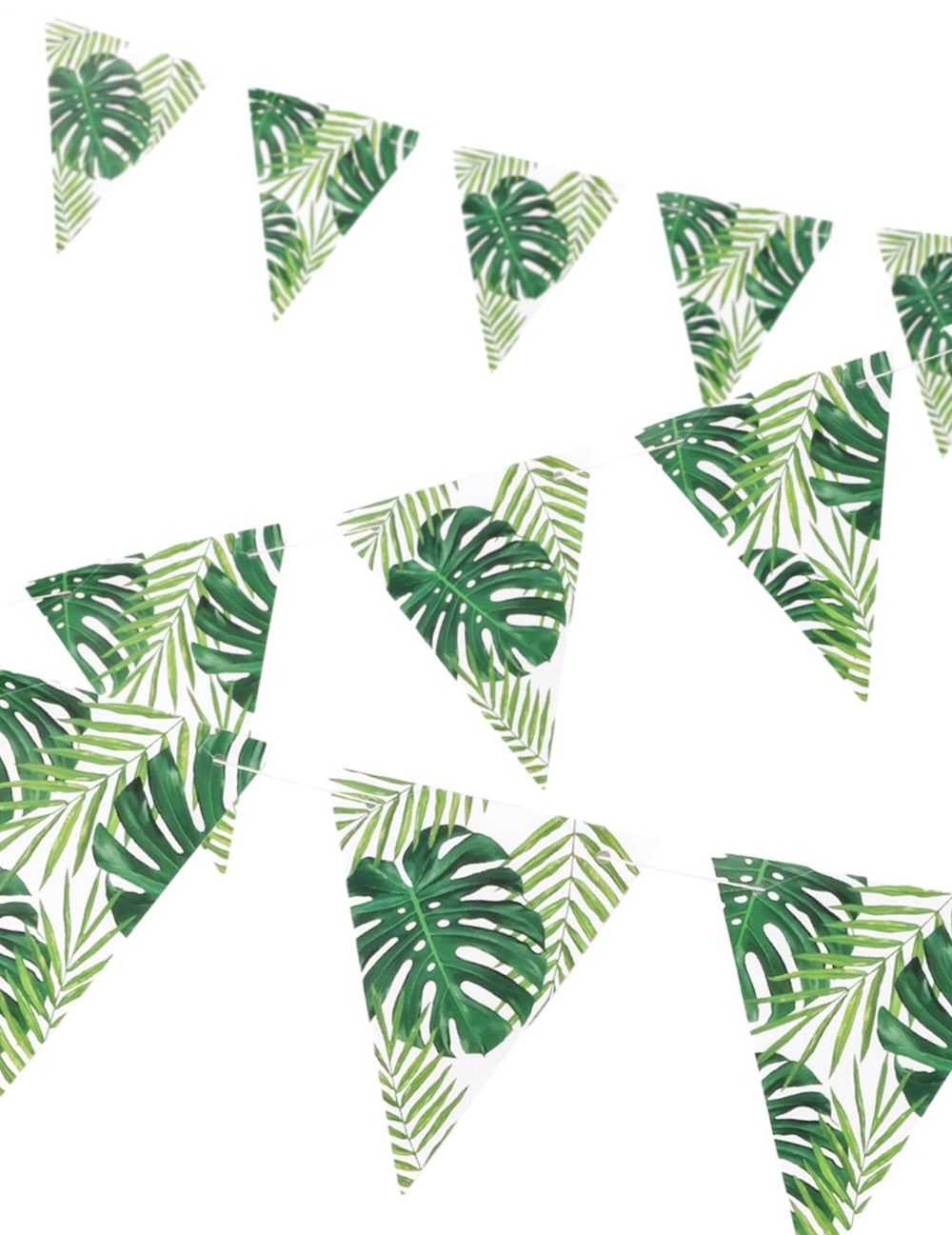 Aperçu de la suspension de la guirlande de fanions feuilles tropicales