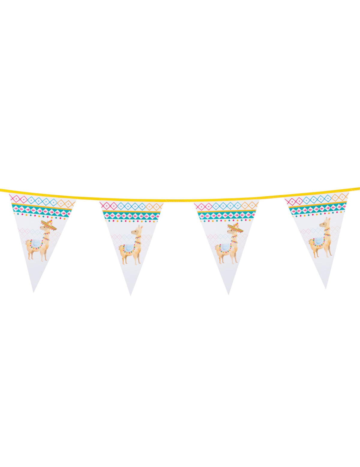 Guirlande de fanions en plastique lama pour fête blanche