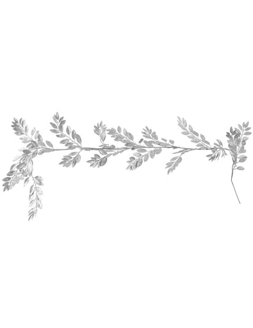 Ghirlandă cu frunze argintii de 1,75 m pentru masa de Crăciun