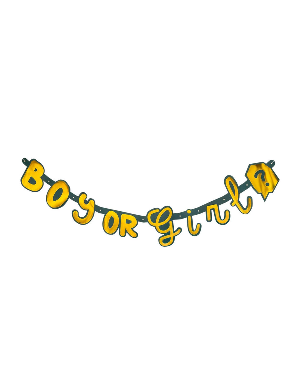 Ghirlandă de litere din carton boy auriu girl pentru baby shower aurie