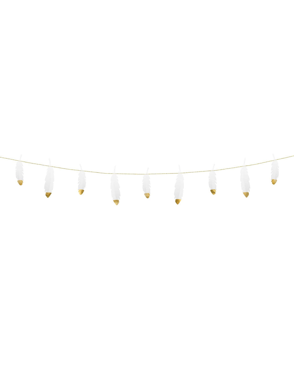 Guirlande de plumes mariage pour fête blanches et dorées