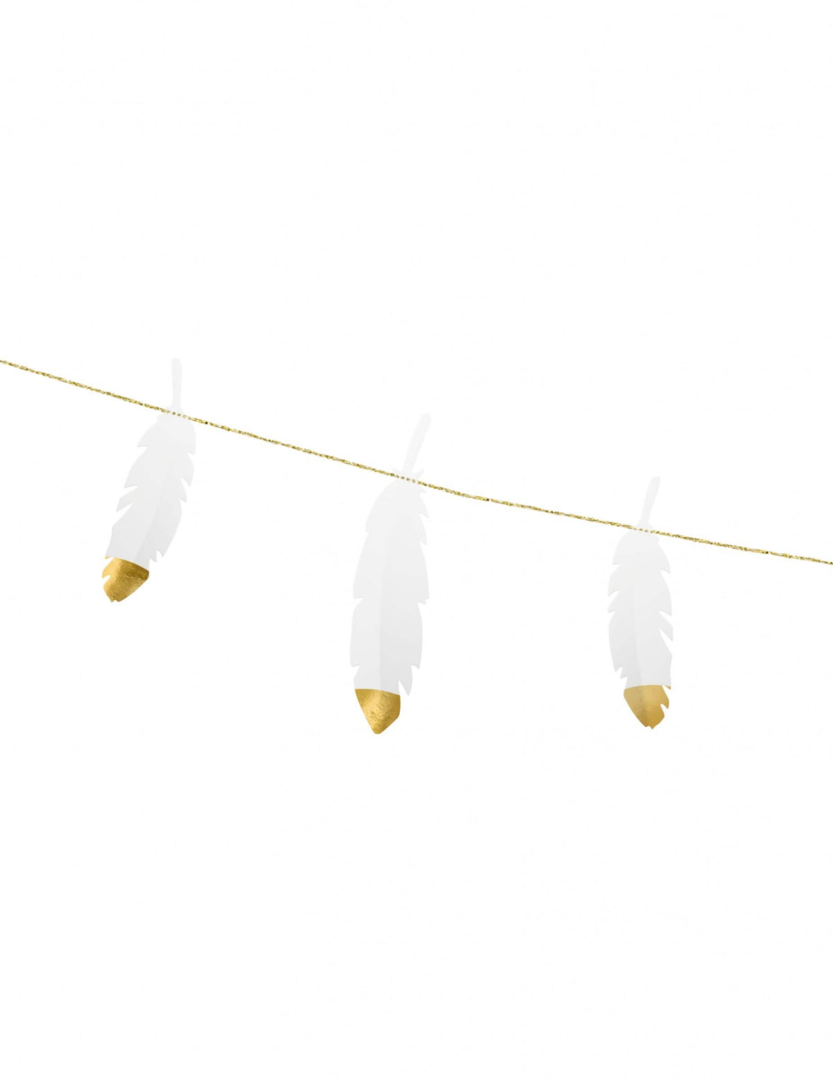 Détail des plumes de la guirlande de plumes mariage pour fête
