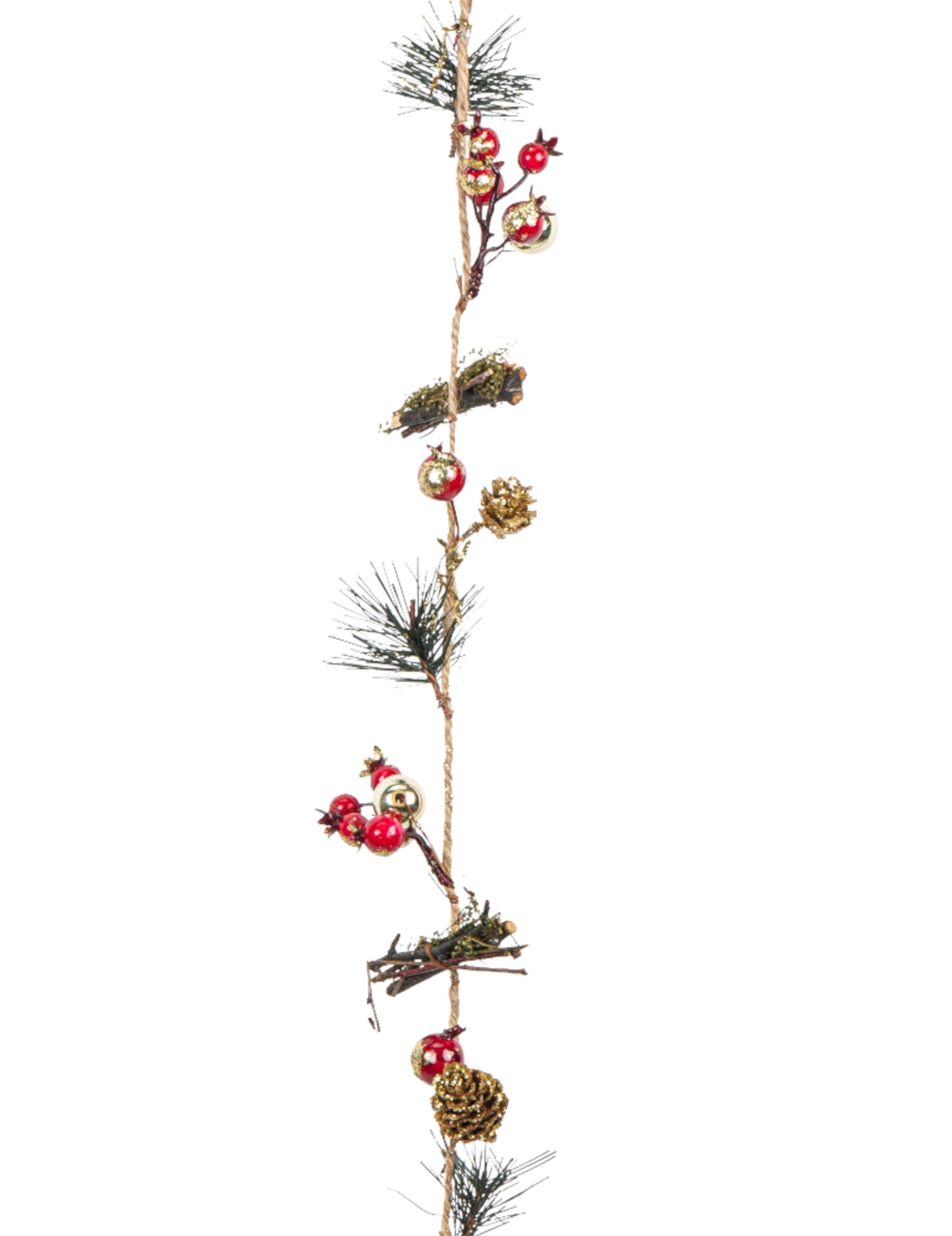 Ghirlandă cu conuri de pin și bobițe 120 cm 