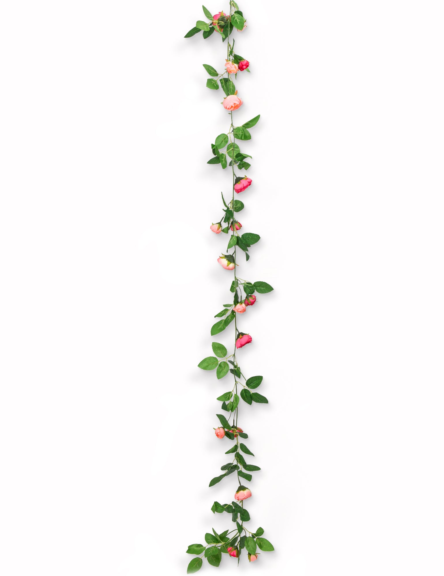 Guirlande de roses et feuilles vertes pour mariage rose et vert
