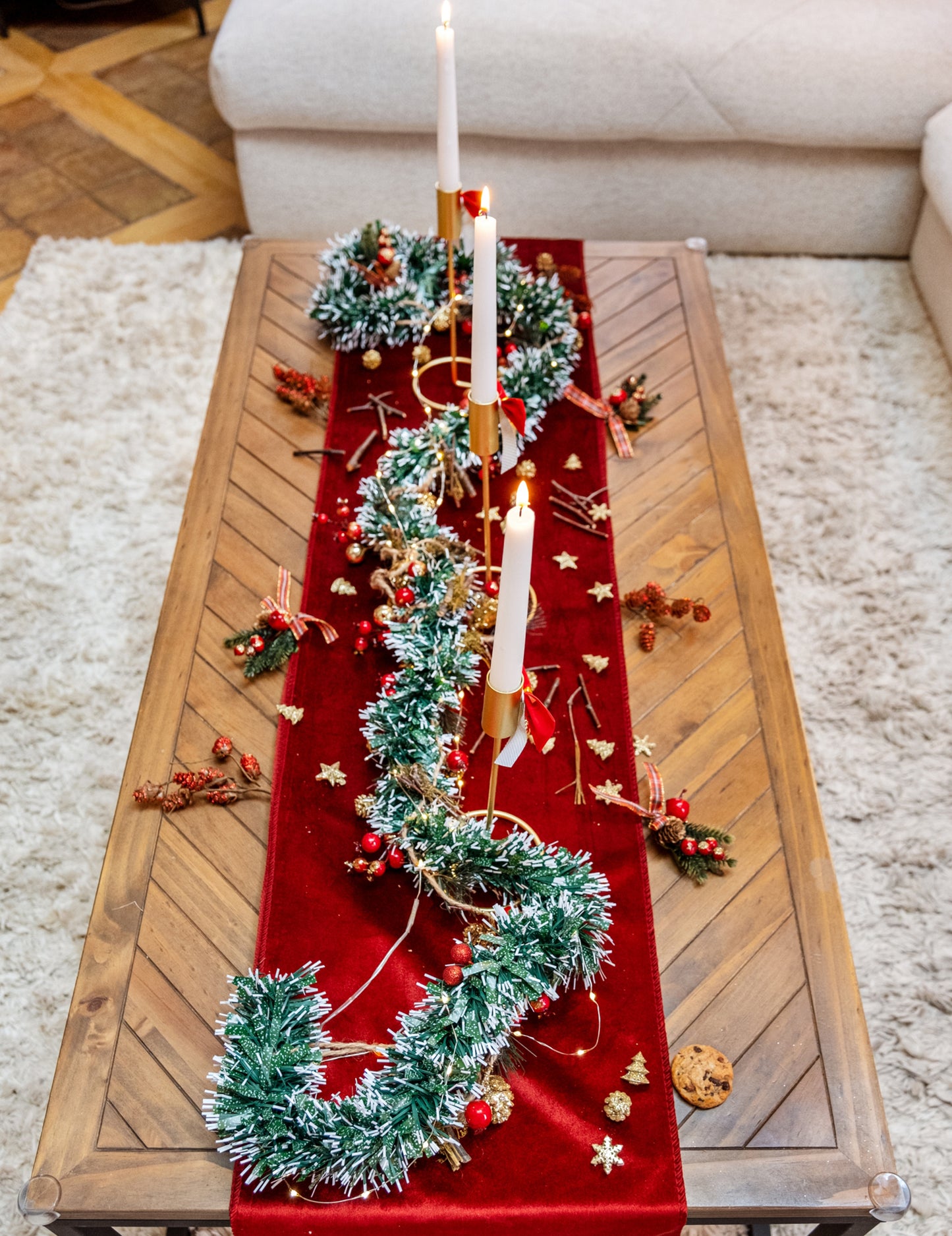 Ghirland cu brad în zăpadă cu golfuri de 2 m