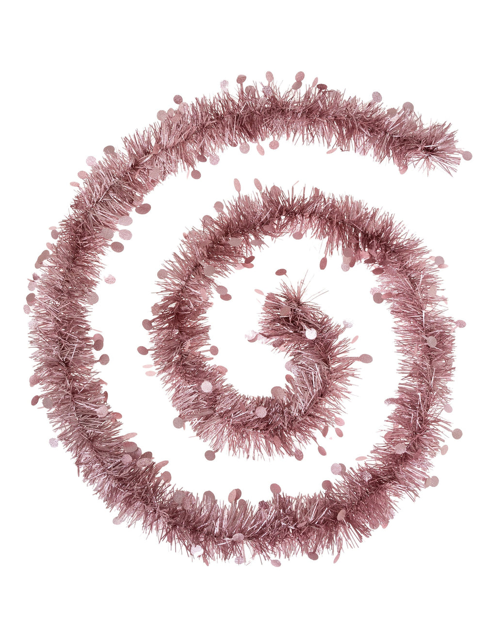 Guirlande de sapin pour Noël rose scintillante à ronds