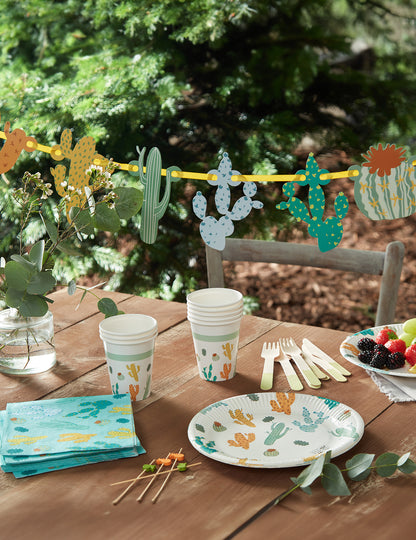 Guirlande en carton cactus 2 m décoration mexicaine