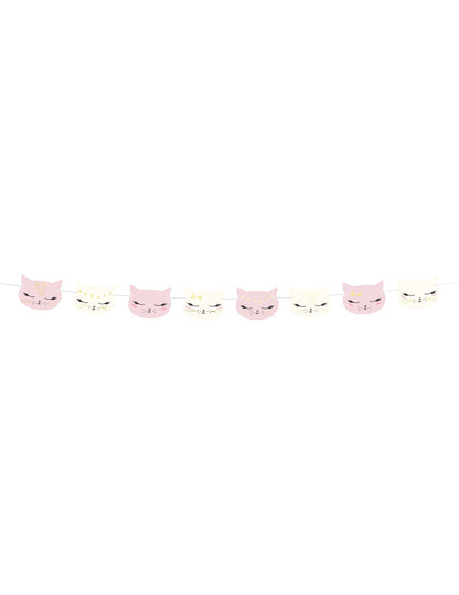 Garland de carton roz și alb 8,5 cm x 1,4 m