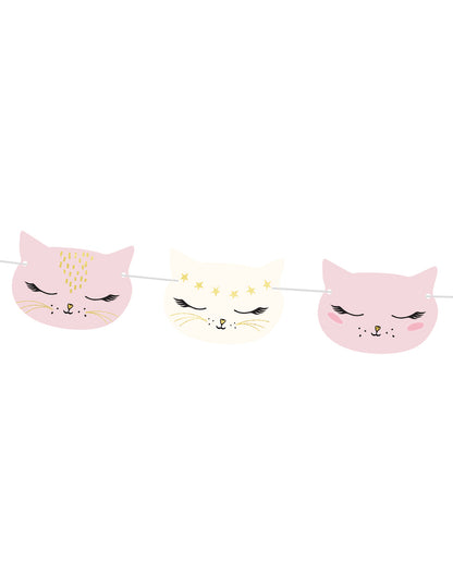 Garland de carton roz și alb 8,5 cm x 1,4 m