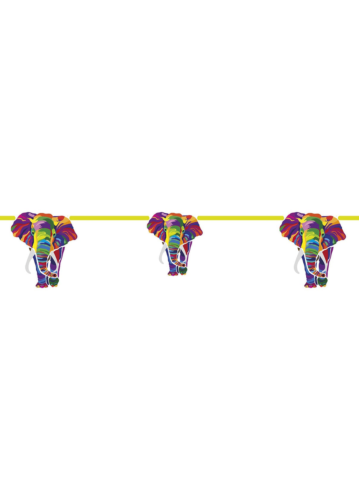 Guirlande en carton éléphant pour anniversaire multicolore