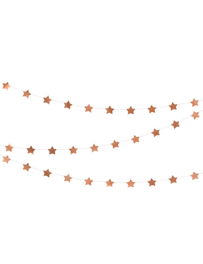 Guirlande en carton étoiles métallisées pour Noël rose gold