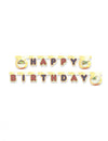 Guirlande en carton Happy Birthday bébé Yoda The Mandalorian jaune et beige