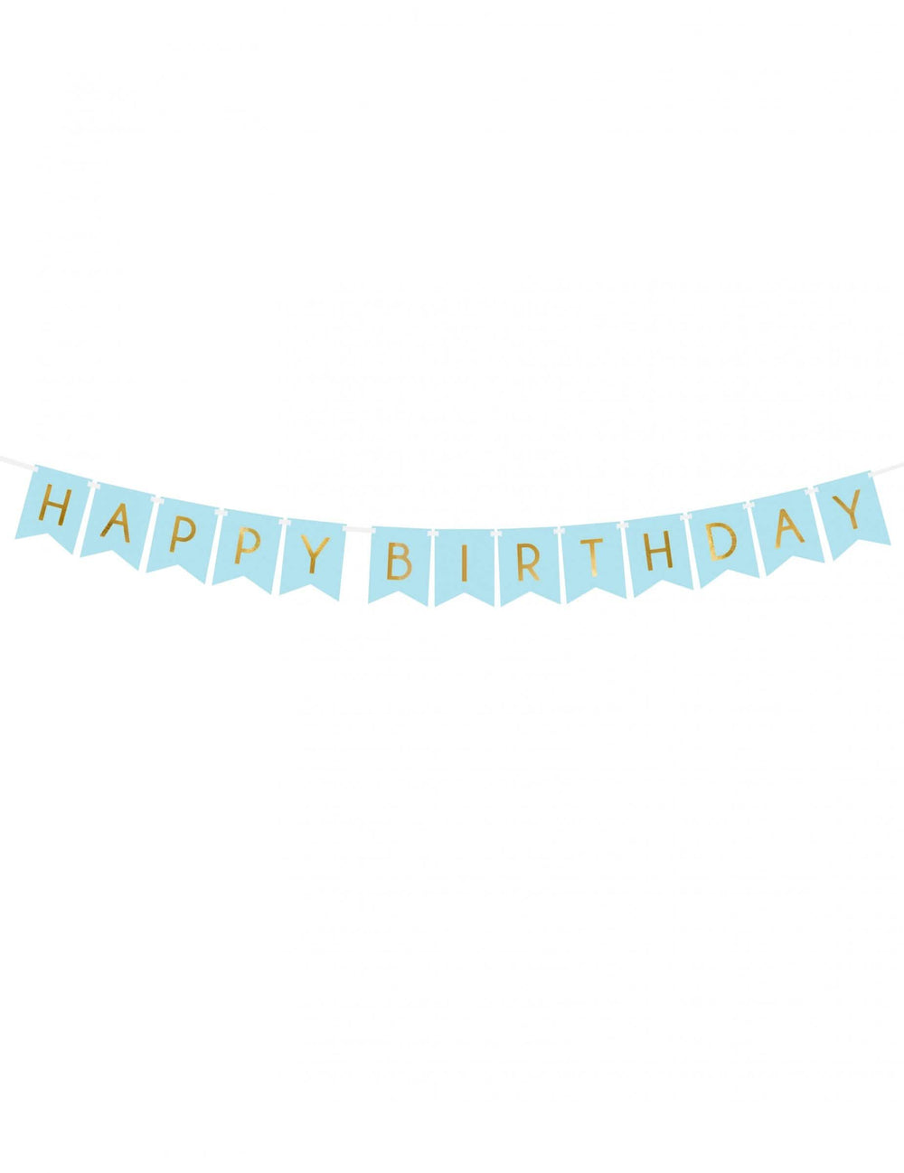 Ghirlandă din carton Happy Birthday pentru aniversare albastră și aurie metalizată