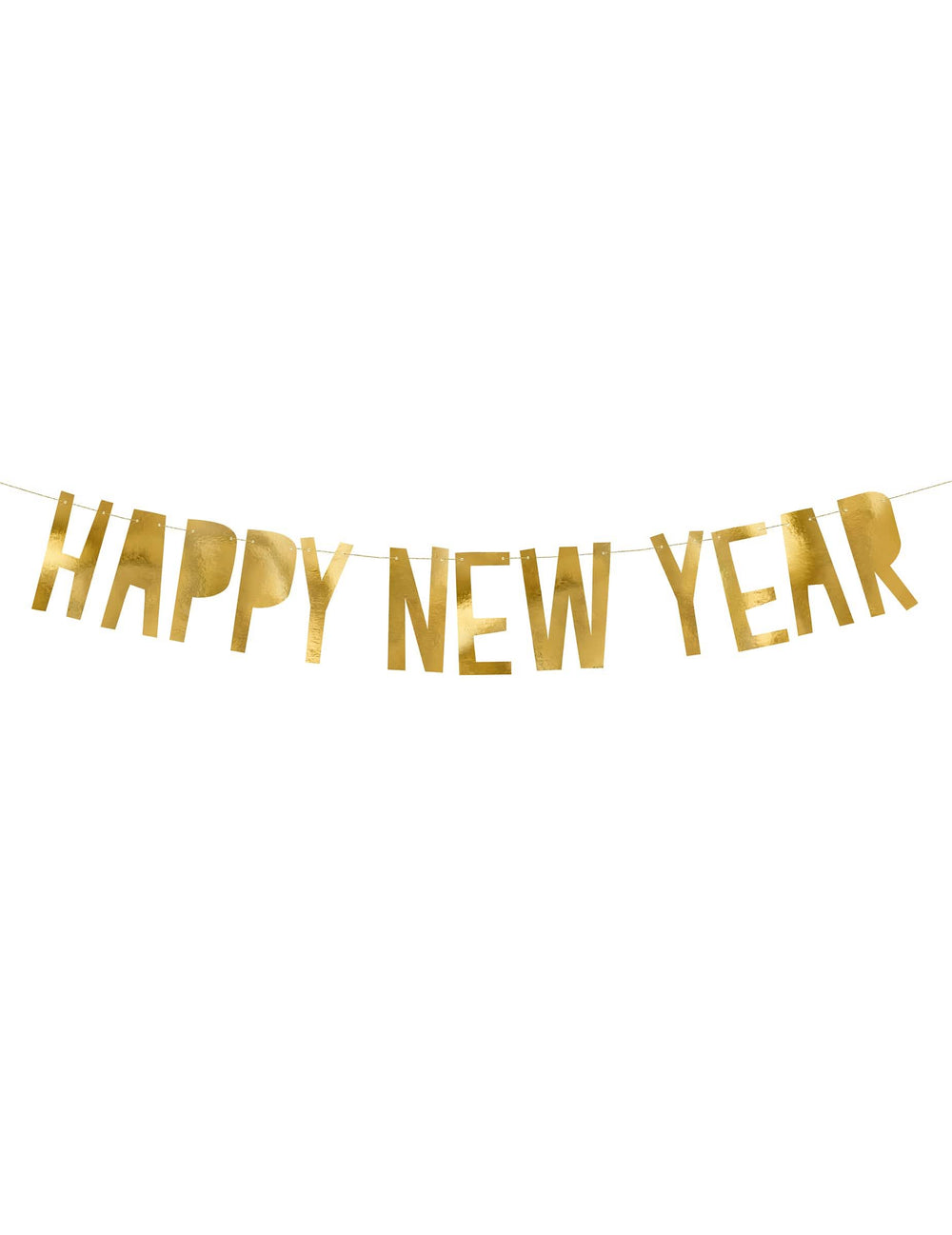 Ghirlandă din carton Happy New Year pentru decorul petrecerii aurii