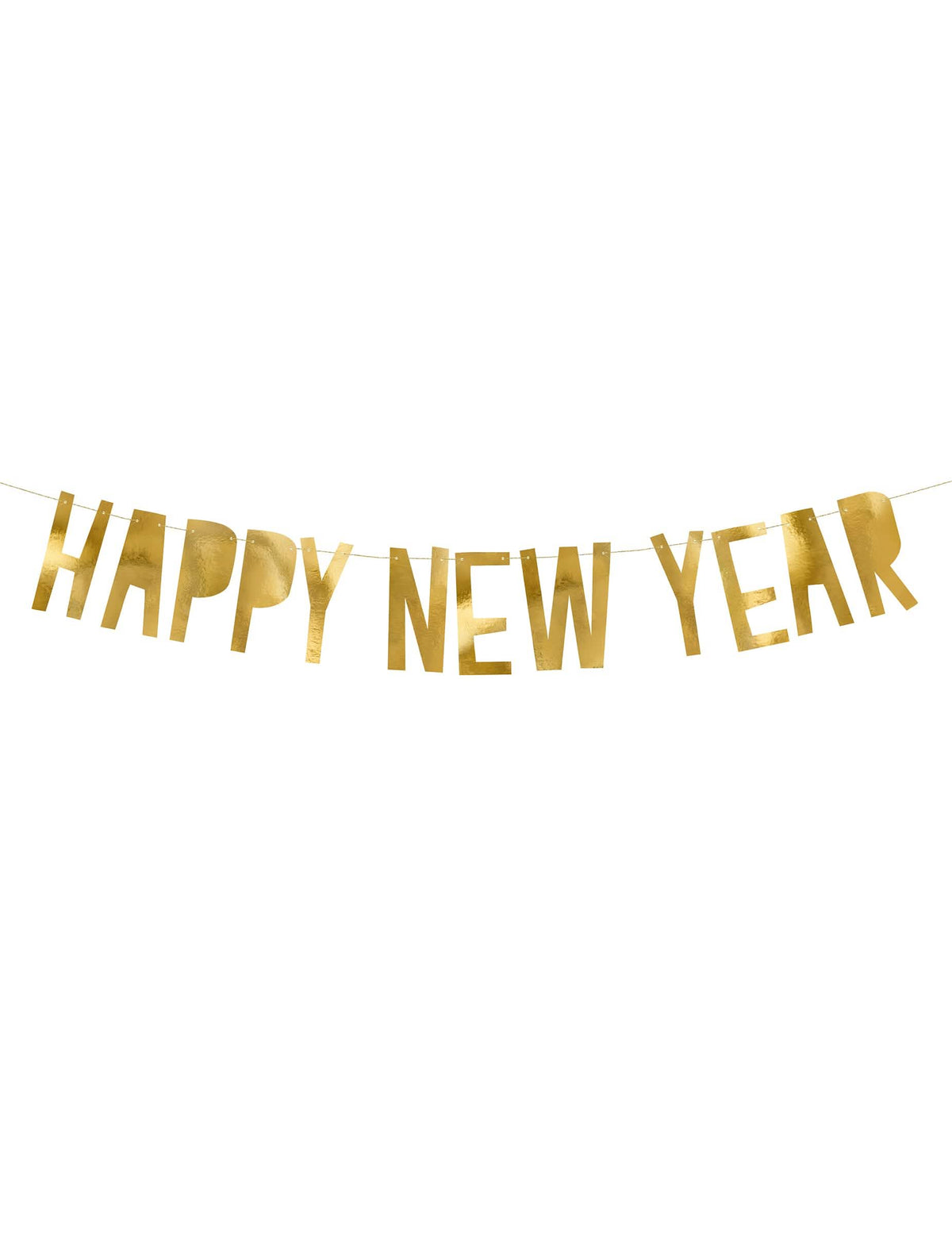 Ghirlandă din carton Happy New Year pentru decorul petrecerii aurii