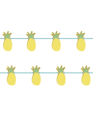 Ghirlandă metalică cu ananas, carton, 2m, decorațiune de vară