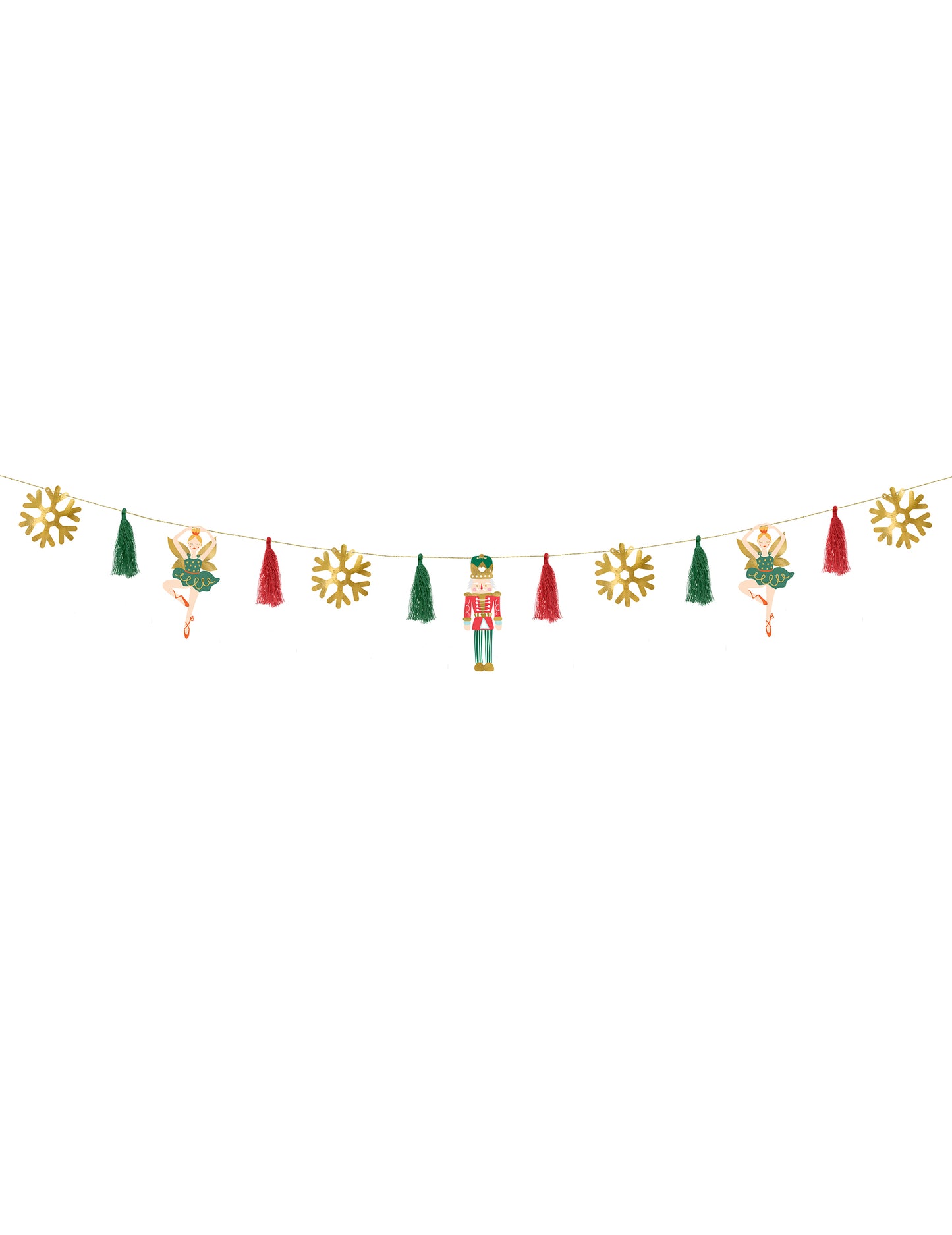 Vue d'ensemble de la guirlande en papier casse noisette et ballerine pour noël