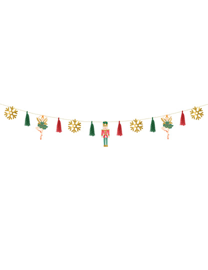 Vue d'ensemble de la guirlande en papier casse noisette et ballerine pour noël