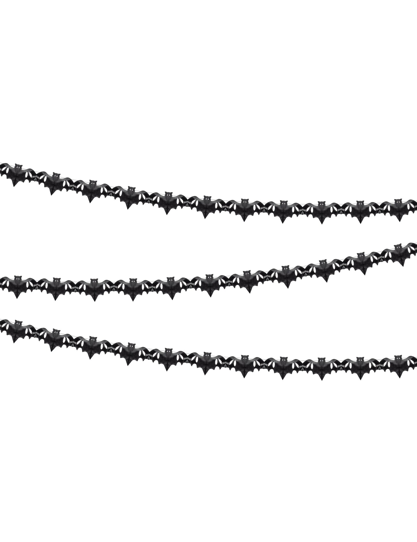 Ghirlandă de Halloween din hârtie neagră cu lilieci de 4 m