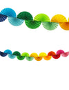 Guirlande en papier éventails arc-en-ciel 2,5 m