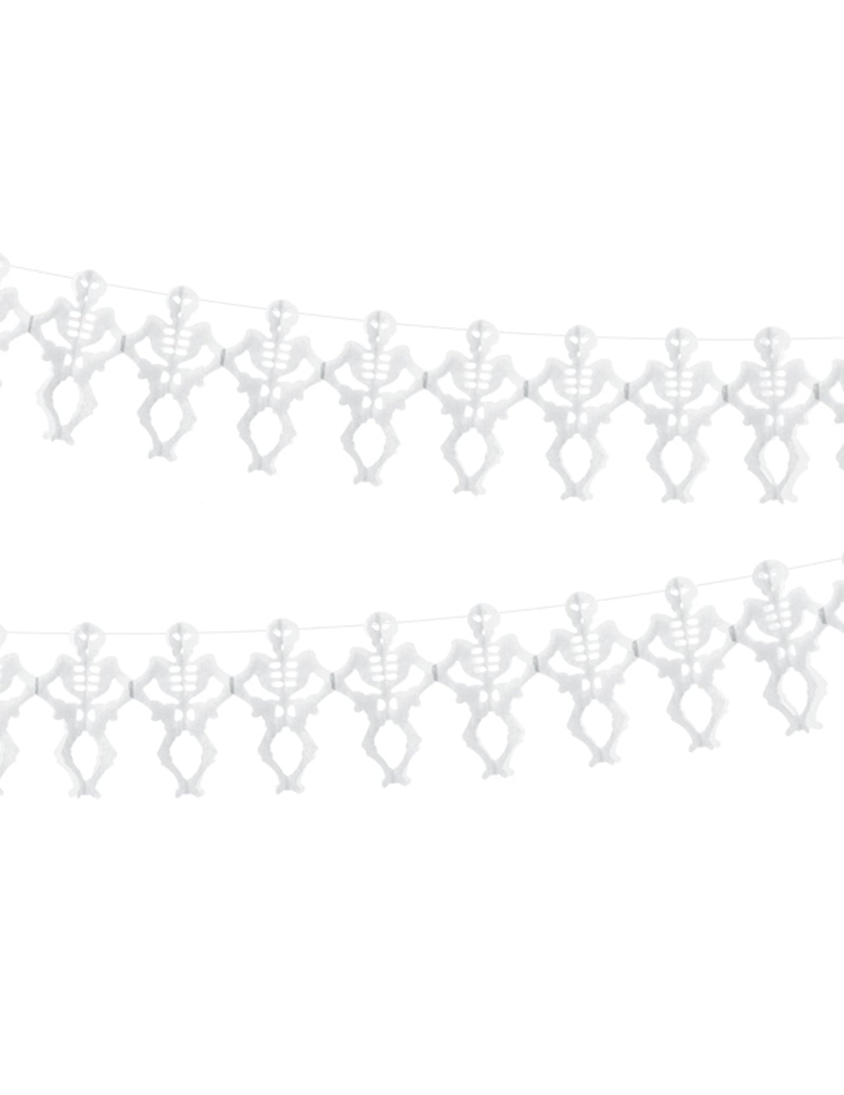 Guirlande en papier squelette pour Halloween blanche
