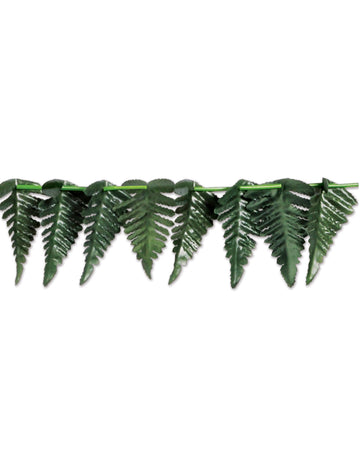 Ghirlandă din poliester cu frunze tropicale verzi 7.62 cm x 3 m pentru petrecere hawaiană