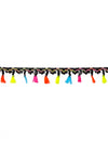 Guirlande en polyester mexicaine pompons multicolore et noire