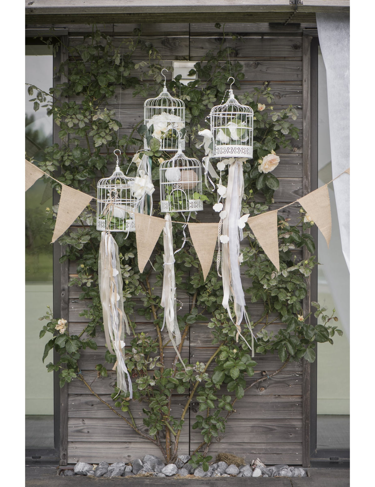 Ambiance décorative de la guirlande fanions mariage champêtre