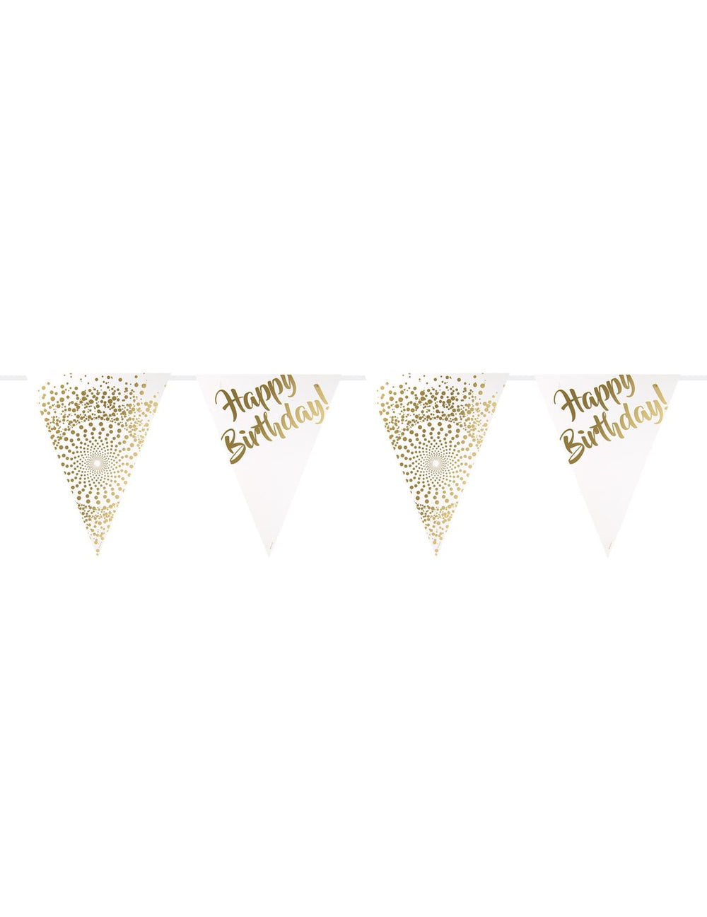 Guirlande fanions Happy Birthday pour anniversaire dorée luxe
