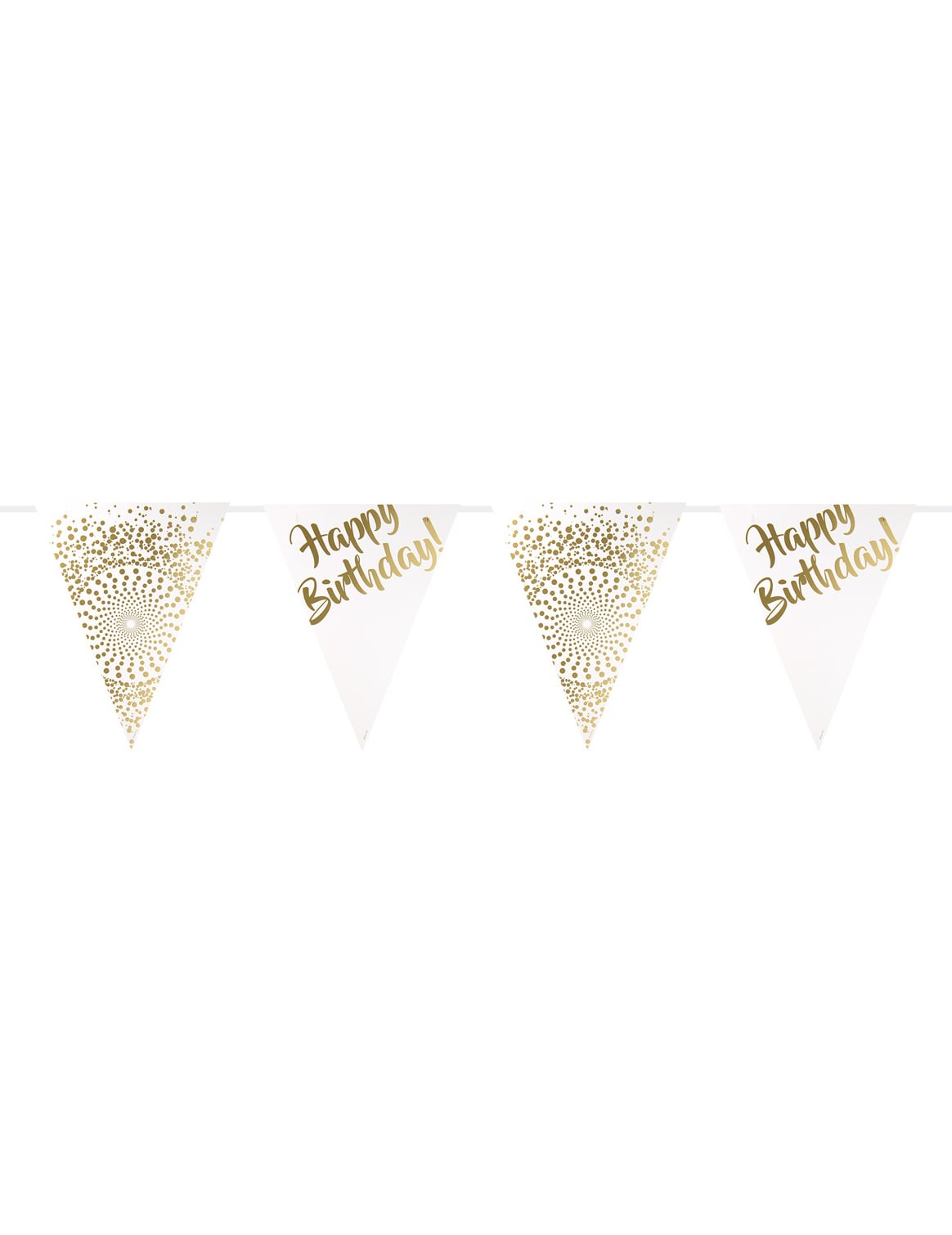 Guirlande fanions Happy Birthday pour anniversaire dorée luxe