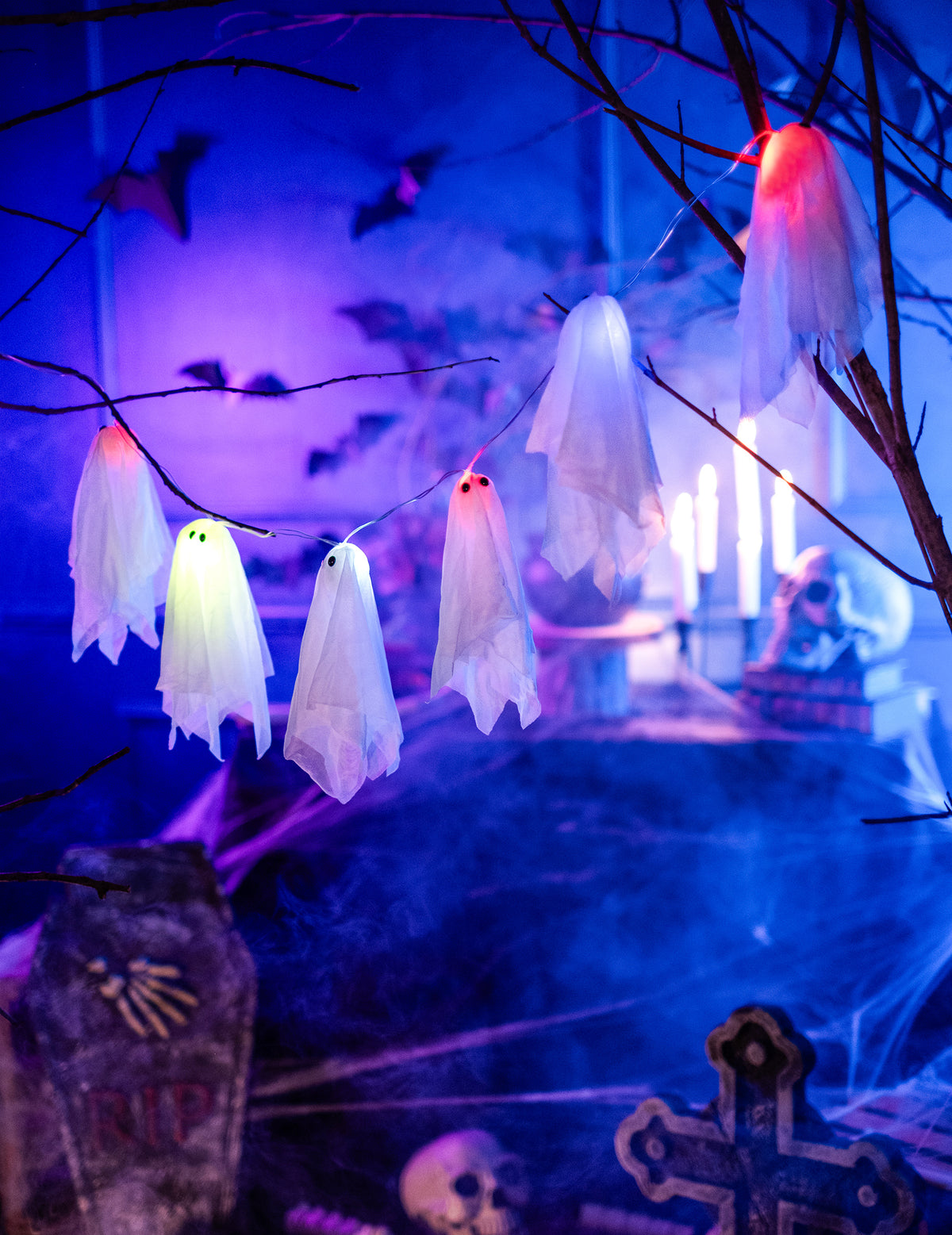 Halloween Luminous Ghost Ghirland 150 cm
