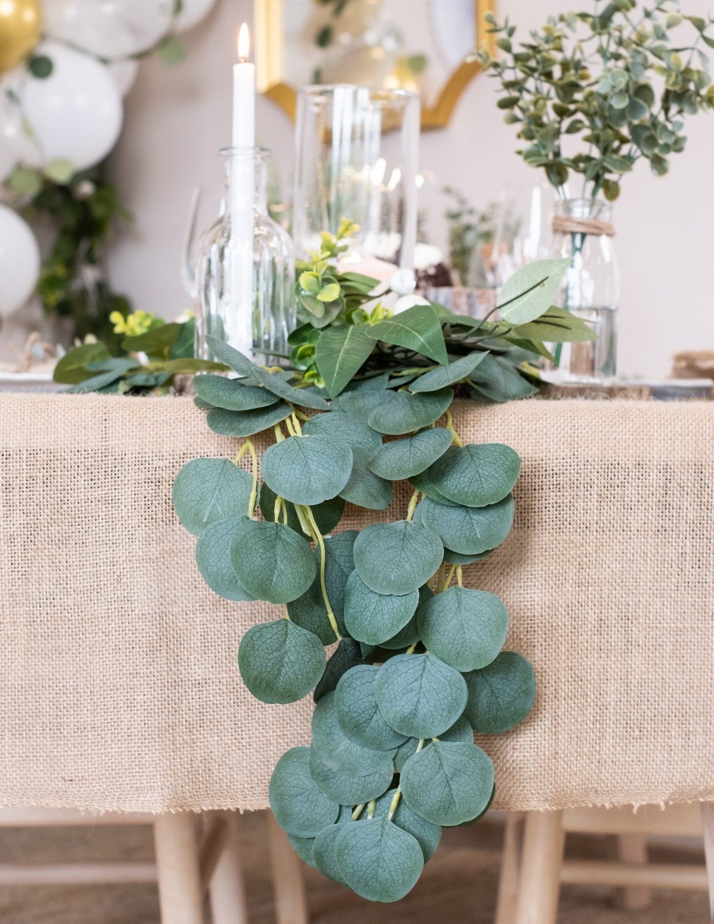 Ghirlandă de frunze de eucalipt 2m decorațiune vegetală