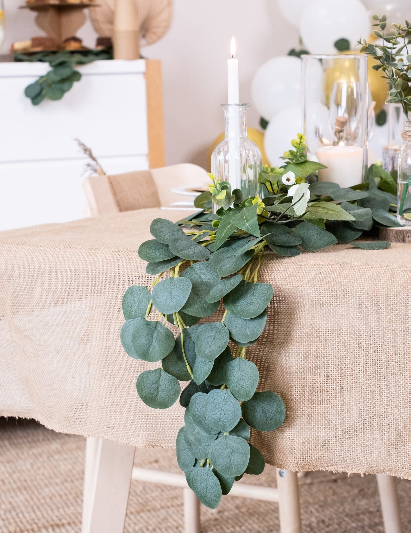 Ghirlandă de frunze de eucalipt 2m decorațiune vegetală