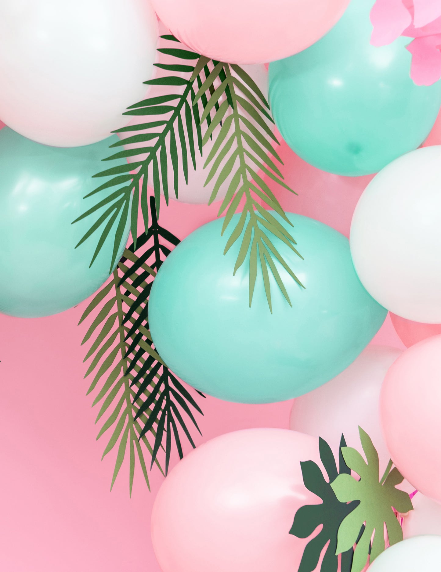 Ghirlandă cu frunze exotice Aloha 1,25 m, 9 frunze de palmier