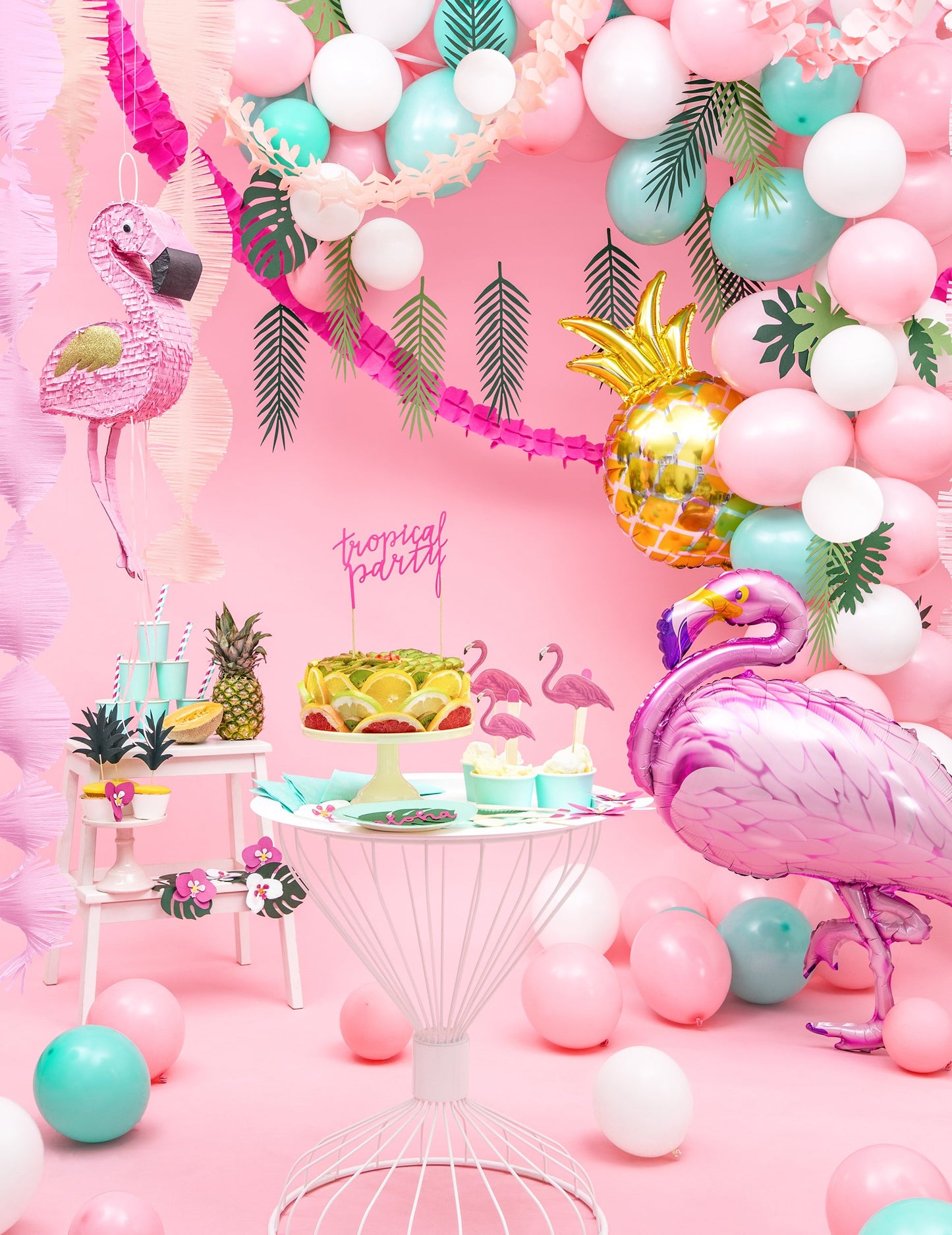 Ghirlandă cu frunze exotice Aloha 1,25 m, 9 frunze de palmier