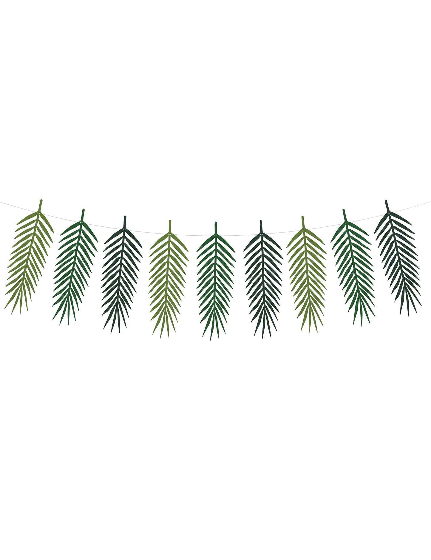Guirlande feuilles exotiques aloha pour fête verte avec 9 feuilles de palmier