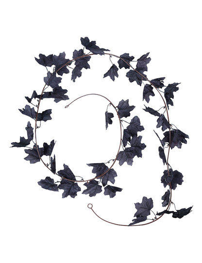 Ghirlandă de frunze negre 180 cm