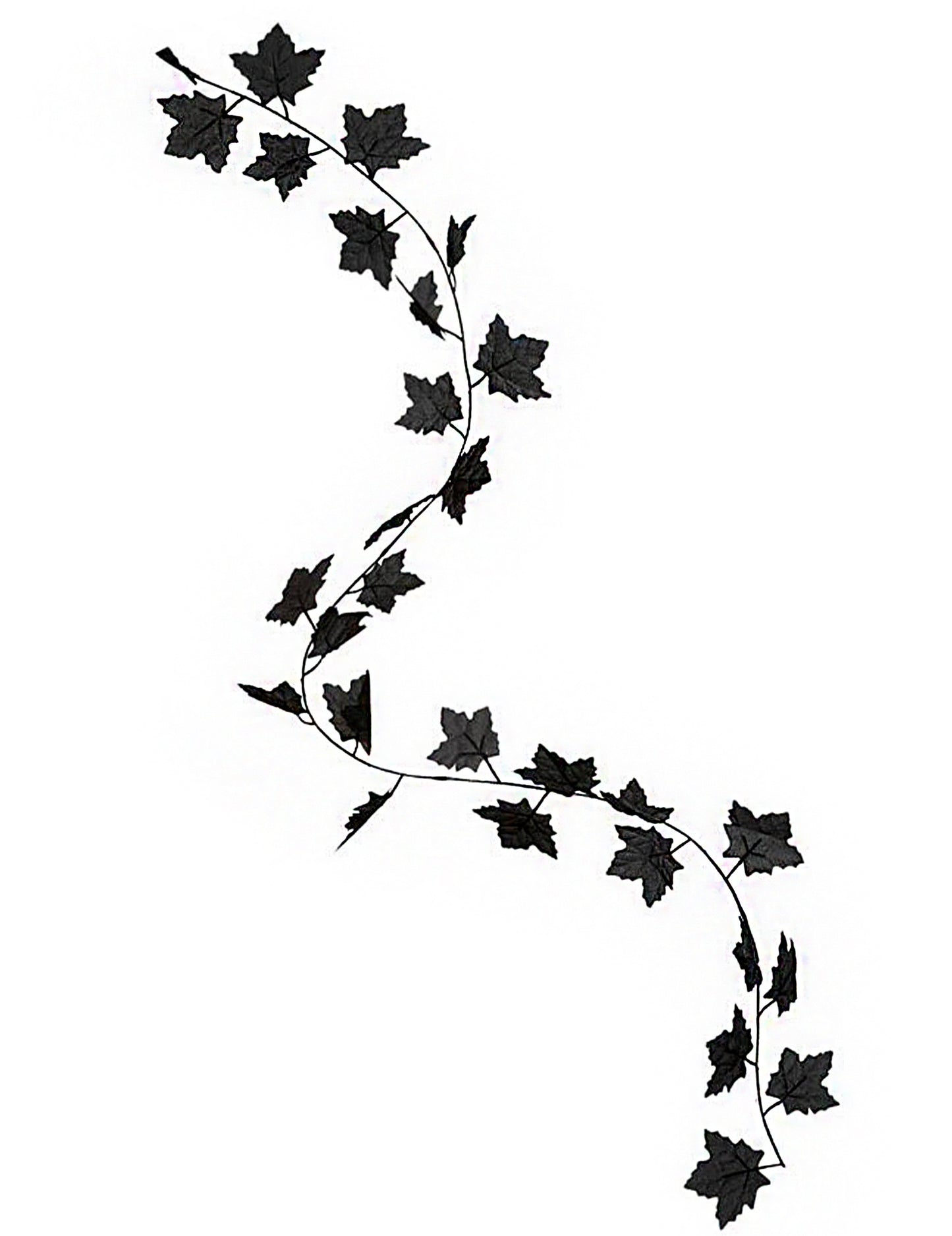 Ghirlandă de frunze negre 180 cm